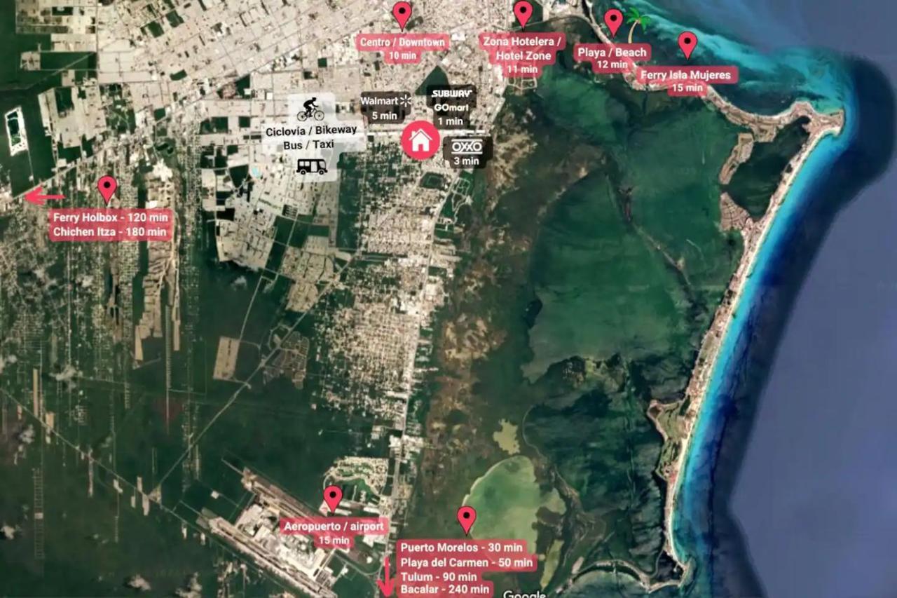 Casa Familiar Cerca De La Playa Con Terraza Privada Villa Cancun Luaran gambar